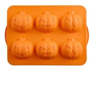 Halloween Pumpkin Faces Silicone Cupcake Mold Structure Jumbo Makes 6